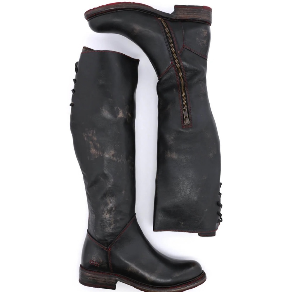 Bed Stu Black Hand Wash Manchester II Over the Knee Boots cobbler series